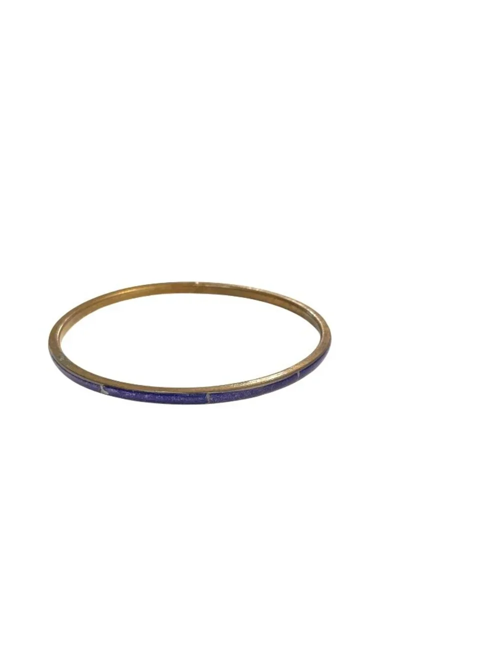 Vintage Lot Of 3 Enamel Stacking Layering Bangles Blue & Black 2.5-Inch Diameter